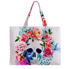 Day Of The Dead Skull Art Zipper Mini Tote Bag by 99art