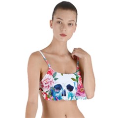 Day Of The Dead Skull Art Layered Top Bikini Top  by 99art