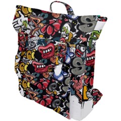 Mural Graffiti Paint Buckle Up Backpack by 99art