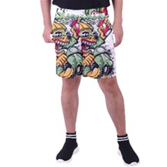 Scooter-motorcycle-graffiti Men s Pocket Shorts by 99art