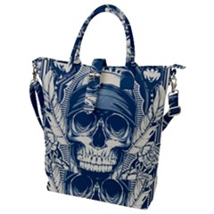 Skull Drawing Buckle Top Tote Bag by 99art