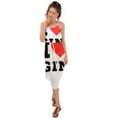 I Love Gin Waist Tie Cover Up Chiffon Dress by ilovewhateva