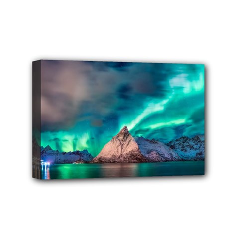 Amazing Aurora Borealis Colors Mini Canvas 6  X 4  (stretched) by B30l
