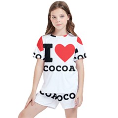 I Love Cocoa Kids  Tee And Sports Shorts Set by ilovewhateva