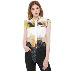 Variety Of Fruit Water Berry Food Splash Kiwi Grape Frill Detail Shirt by B30l
