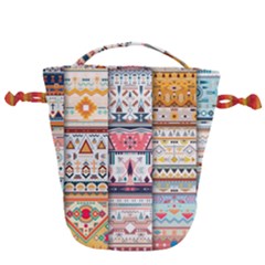Pattern Texture Multi Colored Variation Drawstring Bucket Bag by danenraven