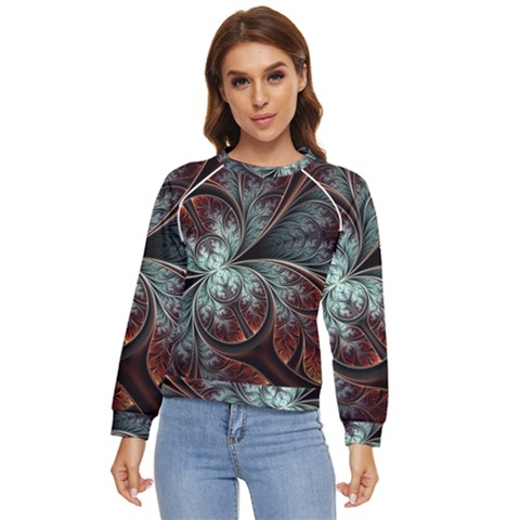 Abstract Pattern Design Art Wallpaper Tracery Texture Women s Long Sleeve Raglan Tee by danenraven
