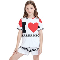 I Love Balsamic Kids  Tee And Sports Shorts Set by ilovewhateva