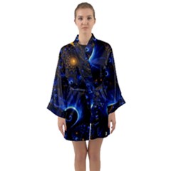 Abstract Design Art Pattern Wallpaper Shape Decoration Long Sleeve Satin Kimono by danenraven