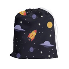 Cosmos Rockets Spaceships Ufos Drawstring Pouch (2xl) by Cowasu