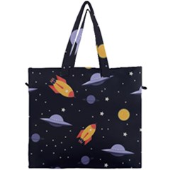 Cosmos Rockets Spaceships Ufos Canvas Travel Bag by Cowasu