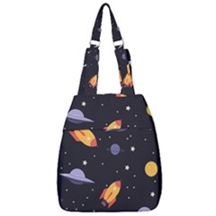 Cosmos Rockets Spaceships Ufos Center Zip Backpack by Cowasu