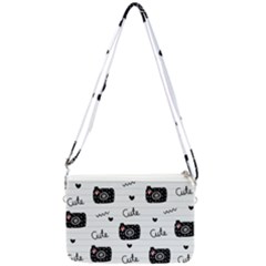 Cute Cameras Doodles Hand Drawn Double Gusset Crossbody Bag by Cowasu