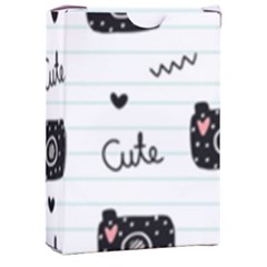 Cute Cameras Doodles Hand Drawn Playing Cards Single Design (rectangle) With Custom Box by Cowasu