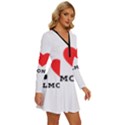 I love almond  Long Sleeve Deep V Mini Dress  View3
