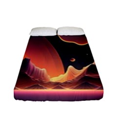 Fire Flame Burn Hot Heat Light Burning Orange Fitted Sheet (full/ Double Size) by Cowasu