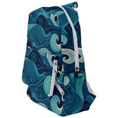 Waves Ocean Sea Abstract Whimsical Abstract Art Travelers  Backpack by Cowasu