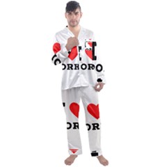 I Love Pork  Men s Long Sleeve Satin Pajamas Set by ilovewhateva