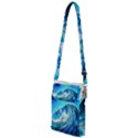 Tsunami Waves Ocean Sea Nautical Nature Water Painting Multi Function Travel Bag View1