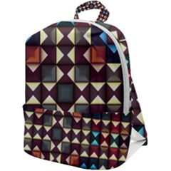 Symmetry Geometric Pattern Texture Zip Up Backpack by Bangk1t