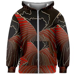 Red Gold Black Voracious Plant Leaf Kids  Zipper Hoodie Without Drawstring by Bangk1t