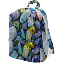 Stones Gems Multi Colored Rocks Zip Up Backpack by Bangk1t