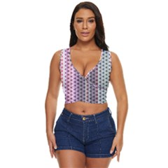 Triangle Stripes Texture Pattern Women s Sleeveless Wrap Top by Bangk1t
