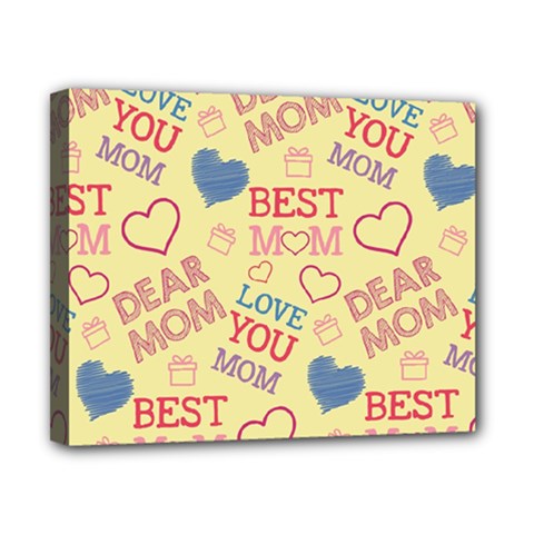 Love Mom Happy Mothers Day I Love Mom Graphic Pattern Canvas 10  X 8  (stretched) by Ravend