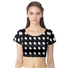 Background Dots Circles Graphic Short Sleeve Crop Top by Ndabl3x