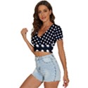 Background Dots Circles Graphic V-Neck Crop Top View2