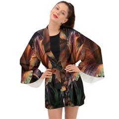 Flower Orange Lilly Long Sleeve Kimono by Ndabl3x