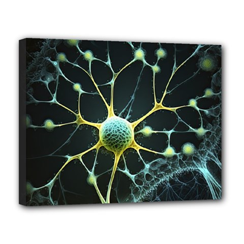 Neuron Network Canvas 14  X 11  (stretched) by Ndabl3x