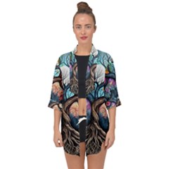 Tree Colourful Open Front Chiffon Kimono by Ndabl3x