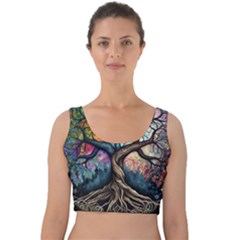 Tree Colourful Velvet Crop Top by Ndabl3x