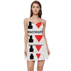 I Love Macchiato Coffee Short Frill Dress by ilovewhateva