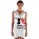 I love breve coffee Wrap Front Bodycon Dress View1
