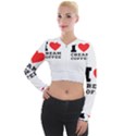 I love cream coffee Long Sleeve Cropped Velvet Jacket View1