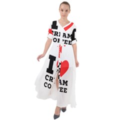 I Love Cream Coffee Waist Tie Boho Maxi Dress by ilovewhateva