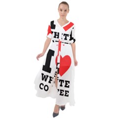 I Love White Coffee Waist Tie Boho Maxi Dress by ilovewhateva