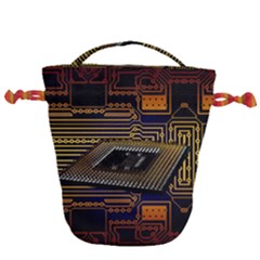 Processor Cpu Board Circuit Drawstring Bucket Bag by Wav3s