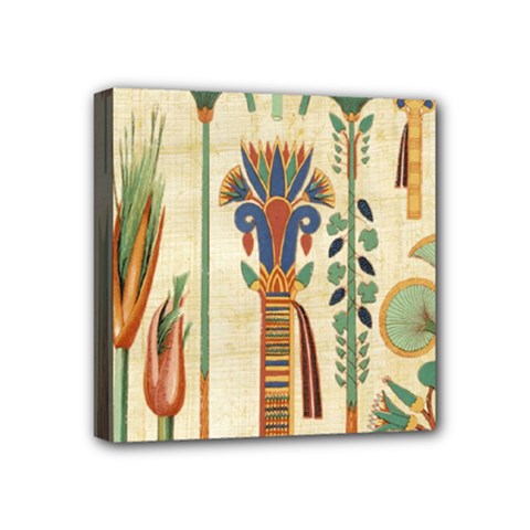 Egyptian Paper Papyrus Hieroglyphs Mini Canvas 4  X 4  (stretched) by Wav3s