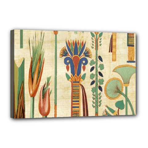 Egyptian Paper Papyrus Hieroglyphs Canvas 18  X 12  (stretched) by Wav3s