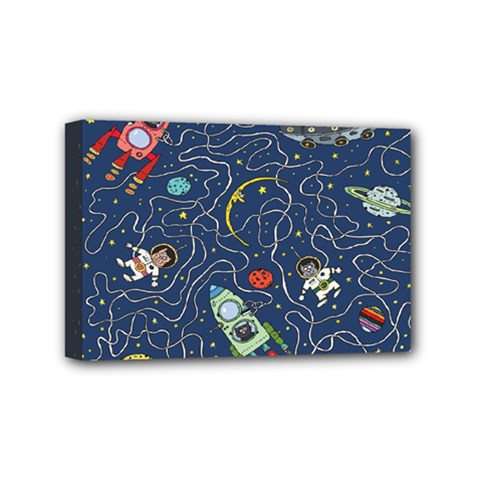 Cat-cosmos-cosmonaut-rocket Mini Canvas 6  X 4  (stretched) by Wav3s