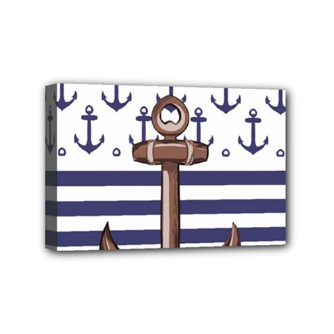 Anchor-background-design Mini Canvas 6  X 4  (stretched) by Wav3s