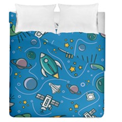 About-space-seamless-pattern Duvet Cover Double Side (queen Size) by Wav3s