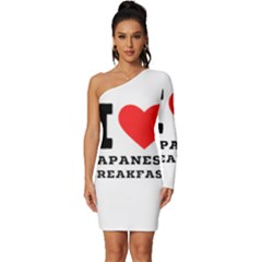 I Love Japanese Breakfast  Long Sleeve One Shoulder Mini Dress by ilovewhateva