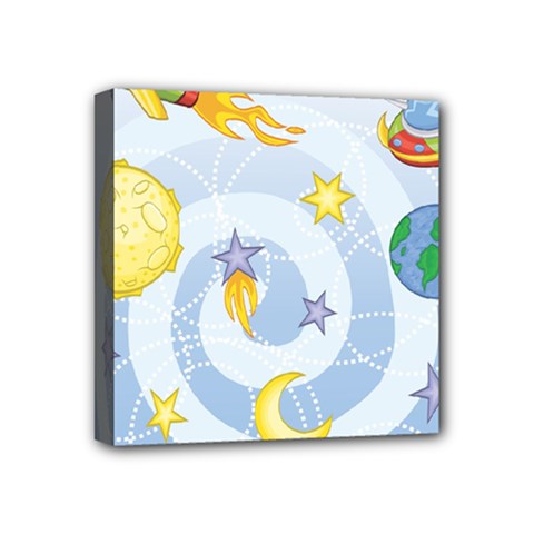 Science Fiction Outer Space Mini Canvas 4  X 4  (stretched) by Ndabl3x