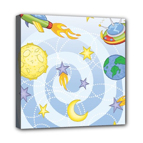 Science Fiction Outer Space Mini Canvas 8  X 8  (stretched) by Ndabl3x