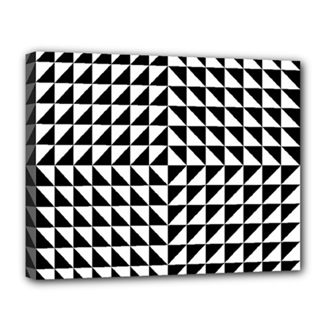 Optical Illusion Black Canvas 14  X 11  (stretched) by Ndabl3x