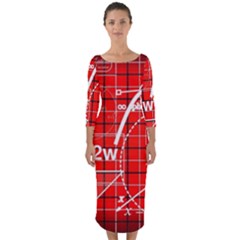 Geometry Mathematics Cube Quarter Sleeve Midi Bodycon Dress by Ndabl3x